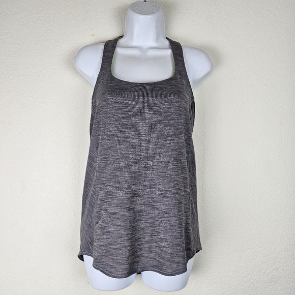Lululemon Wild Tank Open Crossback Heathered Gray / Neon Yellow Size 6 - Picture 6 of 13